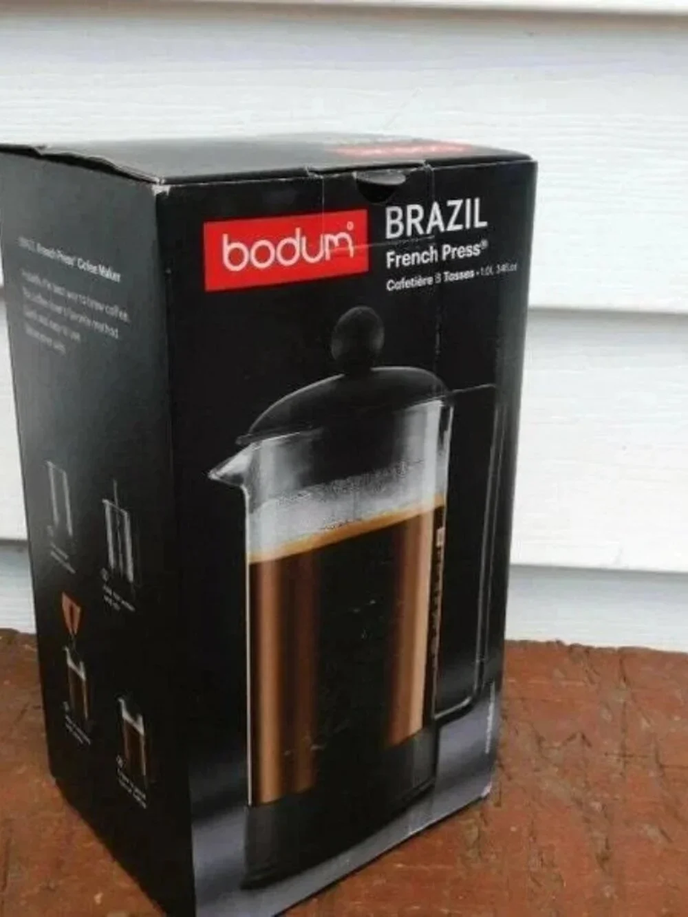 BODUM Brazil 8-Cup French Press Coffee Maker 34-oz Black NEVER USED